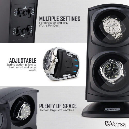 Versa Automatic Double Watch Winder til Rolexs - Sort 2