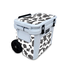 Glnzende Glitzerhaut, kompatibel mit Yeti Roadie 32 Wheeled Cooler  Kuh-Druck  Premium 3M Vinyl-Schutzfolie  einfach anzubringen | Hergestellt in