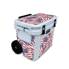 Glnzende Glitzer-Skin, kompatibel mit Yeti Roadie 32 Khlbox mit Rdern  Patriot  Hochwertige 3M-Vinyl-Schutzfolie  einfach anzubringen | Cra