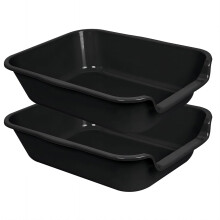 Blaucasa 2er-Pack extra große Hundetoilettenwanne (ABS-Material), Jumbo-Seniorentoiletten mit niedrigem Einstieg für mehrere Kätzchen, große Katz