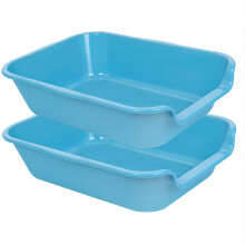 Blaucasa 2er-Pack extra große Hundetoilettenwanne (ABS-Material), Jumbo-Seniorentoiletten mit niedrigem Einstieg für mehrere Kätzchen, große Katz