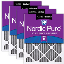 Nordic Pure 18x18x1 17_3 / 4 x 17_3 / 4 x 3/4) Filtres d'air de fournaises Merv 8 pliss   s plus carbone 4 pack