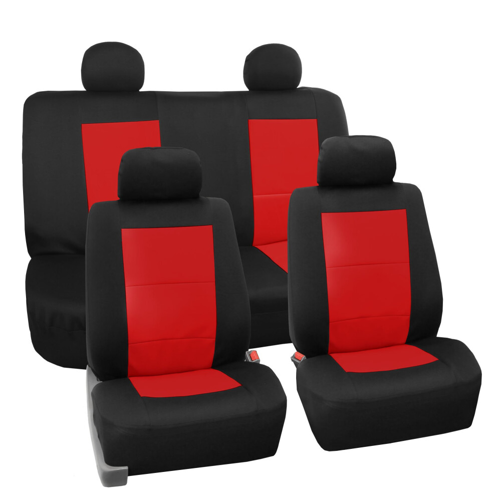 Fh Group Universal Fit Full Set Neoprene Car Seat Covers For Low Back Front Seat Covers Solid Back Seat Cover Washable Seat Cover For Suv Sedan V 816352028780