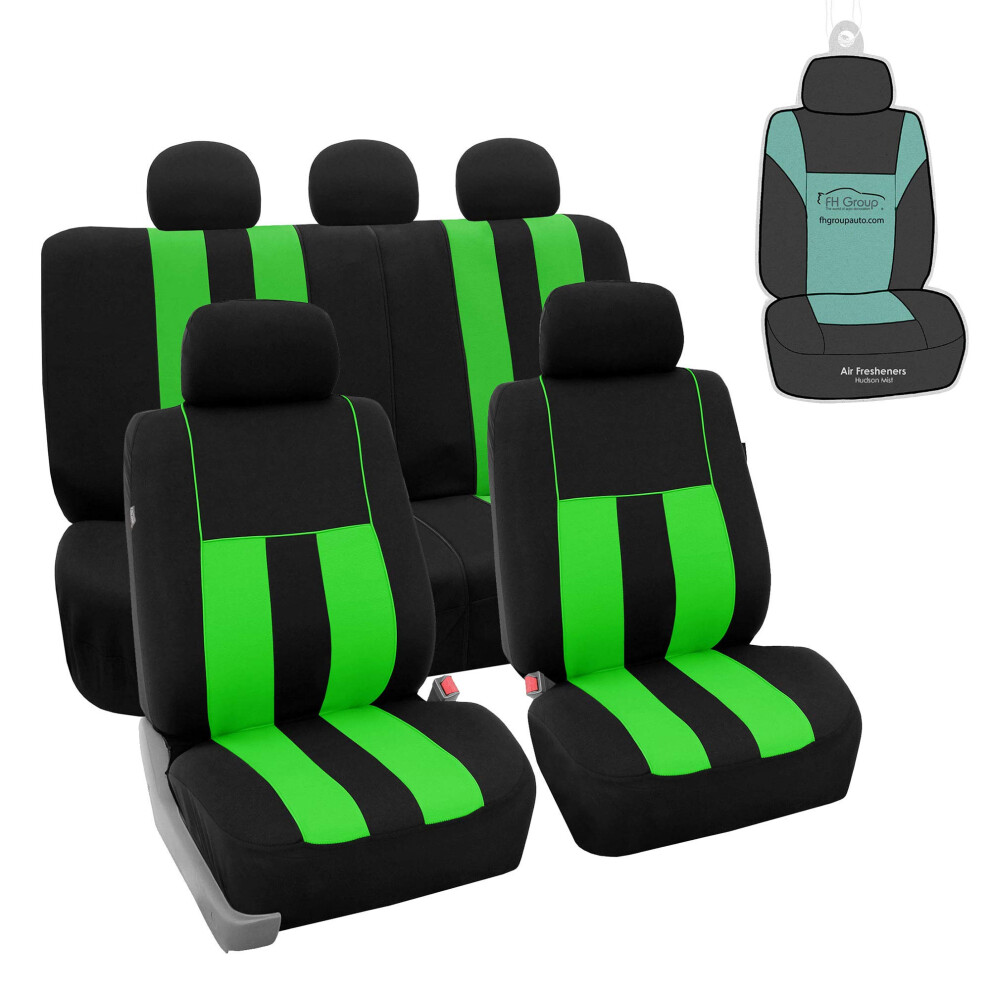 Fh Group Car Seat Cover Full Set Striking Striped Car Seat Covers With Front Seat Covers And Rear Split Bench Car Seat Cover Universal Fit Inter Black 196342001659