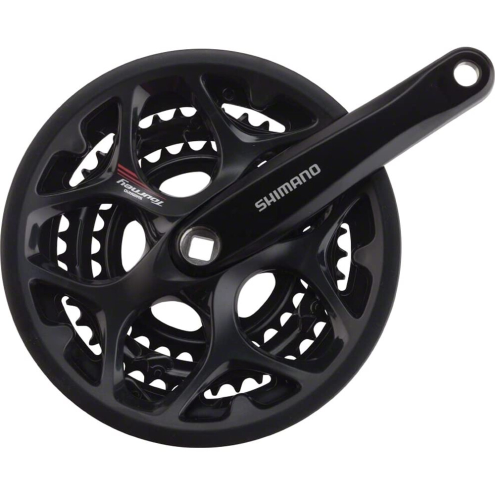Shimano Tourney FC-A073 Crankset - 170mm  7/8-Speed  50/39/30t  Riveted  Square Taper JIS Spindle Interface  Black