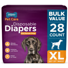 Inspire Pet Care Hundewindeln Hündinnen | Bulk Value Inkontinenz-Unfälle bei Hunden bei Hitzeurin oder Periode und Einbruch (X-Large (28 Stück))