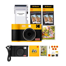KODAK Mini Shot 2 ERA 4PASS Fotocamera istantanea e stampante fotografica 2 in 1 (Fotocamera gialla + 8 fogli iniziali + 60 fogli + accessori)