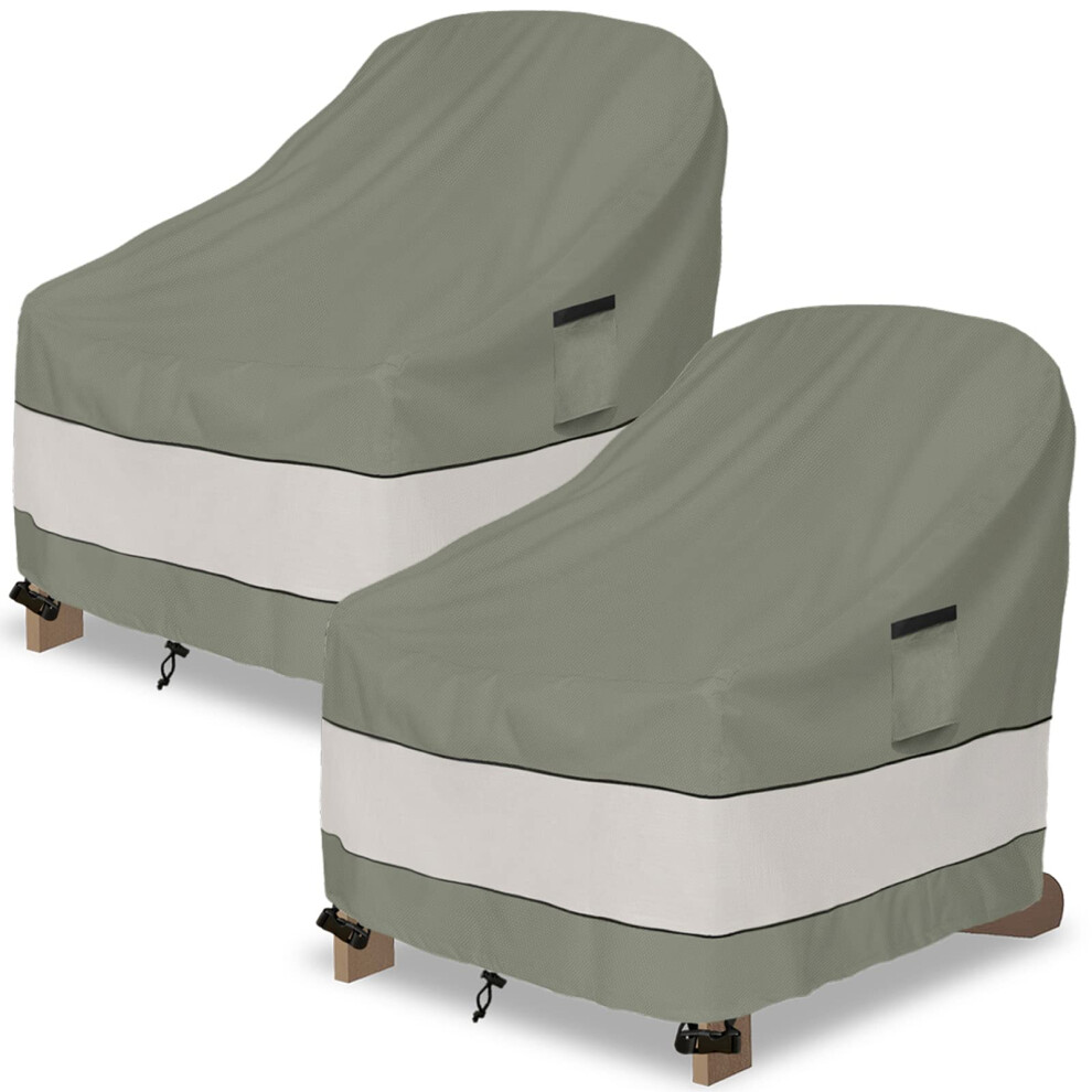 Housse de chaise Adirondack d'ext  rieur Aacabo, lot de 2, imperm  able, 100 % polyester, 81 x 89 x 91 cm, vert gris  tre