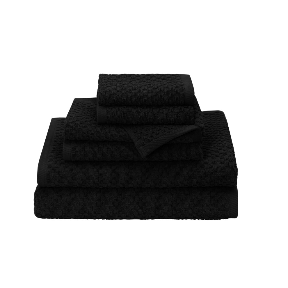 Ensemble de serviettes gaufrées 6 pièces COTTON CRAFT - 100 % coton - 2 grandes serviettes de bain de luxe surdimensionnées en tissage gaufré Eur