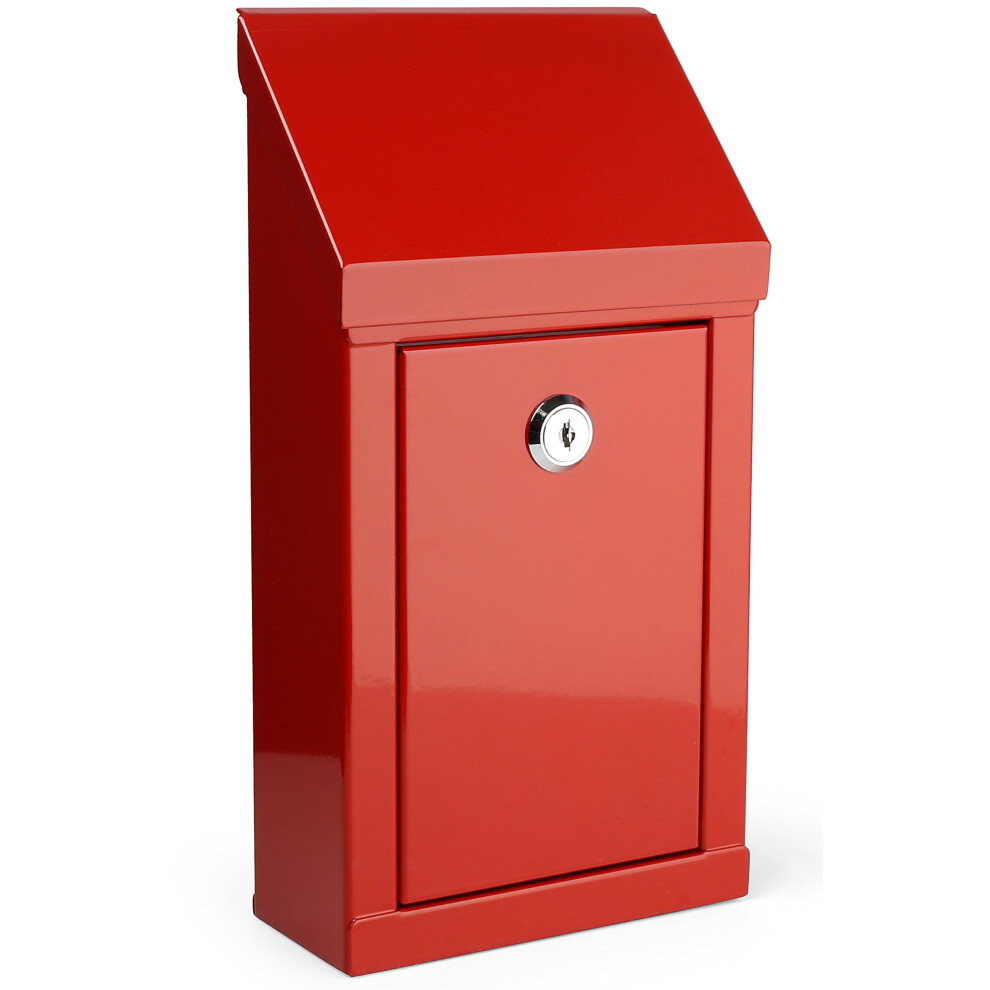 Metal Donation Box Charity Steel Collection Box Office Suggestion Box Secure Box With Top Slot and Lock with Keys Wall Mount with pre drilled holes 10-image-OPC-PGT6MGF-NEW