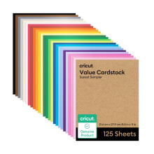 Cricut Value Cardstock Paper Rainbow Sampler – 125 Blatt (8,5 x 11 Zoll) – kompatibel mit Joy Xtra Explore & Maker-Maschinen – Letter-Format