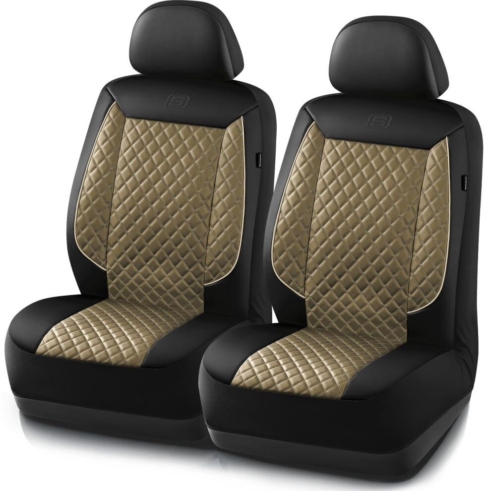 Skechers Car Seat Covers Piping Luxury Faux Seat Covers Waterproof Anti Slip Car Seat Protector Front Seats Car Accessories Airbag Universal Fit For M