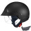 GLX M14 Open Face Motorcycle Helmet - Matte Black Medium - DOT Approved 1