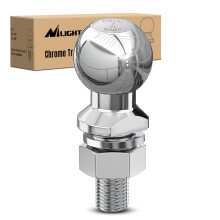 Nilight 2-tommer diameter krom trailer hitch ball 10 000 lbs 1-1/4 x 2-5/8-tommer skaft universal fit grå 2 års garanti
