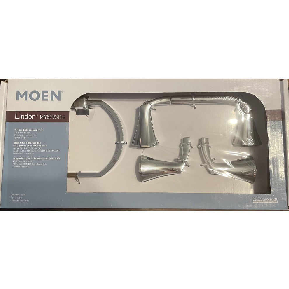 Porte-papier pivotant chrom   Moen MY8793CH Lindor, porte-serviettes et anneau porte-serviettes chrom  s