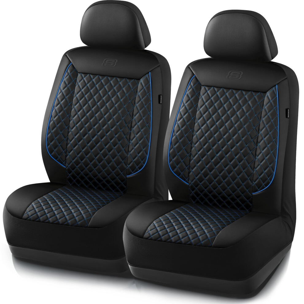 Skechers Car Seat Covers Piping Luxury Faux Seat Covers Waterproof Anti Slip Car Seat Protector Front Seats Car Accessories Airbag Universal Fit For M