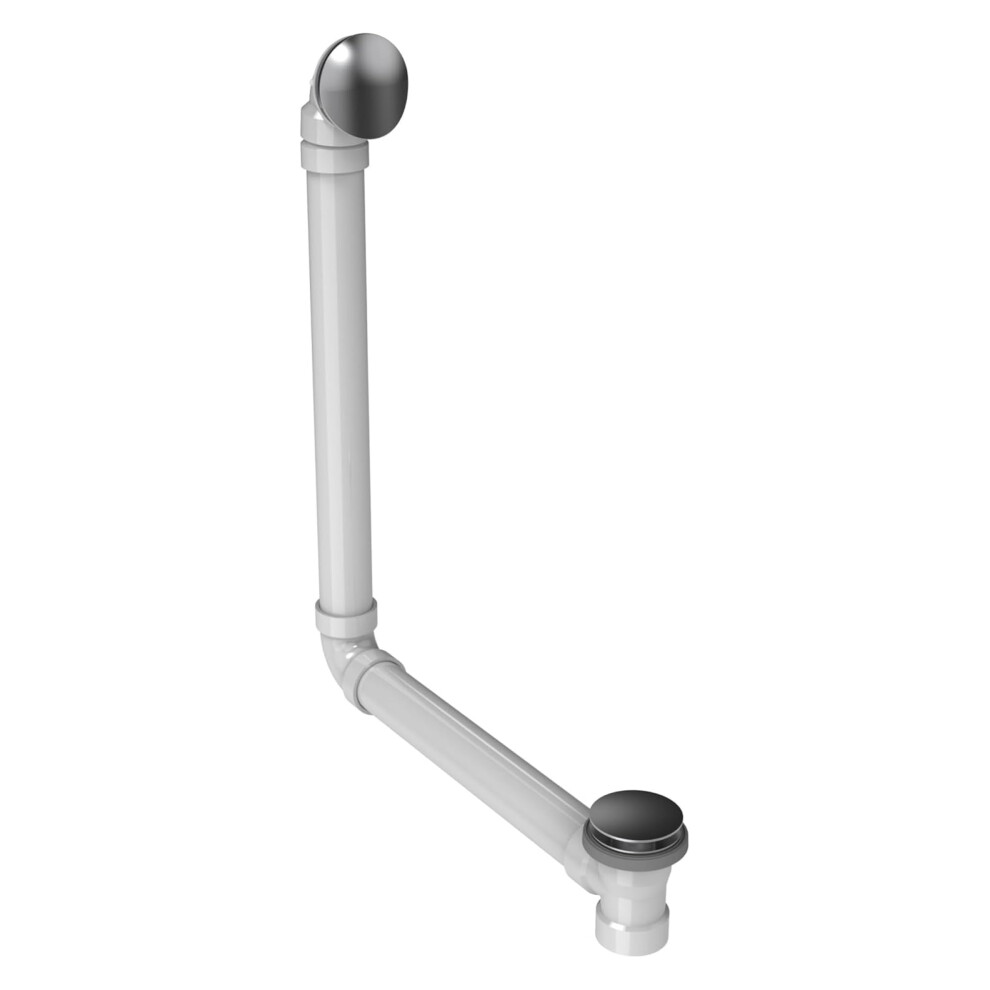Jacuzzi Low-Profile Slip Cover Drain Kit  Chrome Finish  Manual Toe-Tap Operation  PVC Material  26-Inch Length