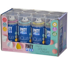 Pintyplus Aqua Mini-Sprühfarbe – Kunstset mit 8 wasserbasierten 118-ml-Dosen. Ultramattes Finish. Perfekt für Kunst und Handwerk. Funktioniert au