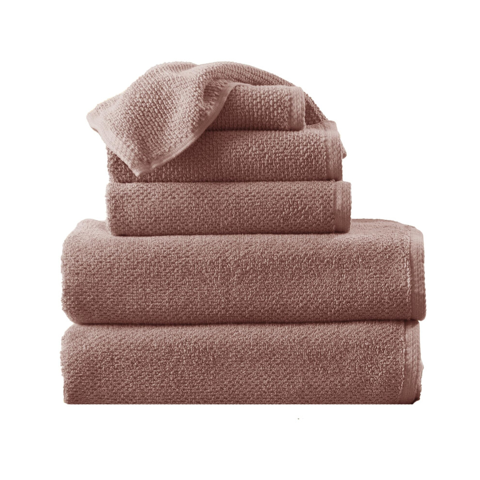 Serviettes de bain roses - Ensemble de 6 serviettes 100 % coton - 2 serviettes de bain, 2 essuie-mains et 2 gants de toilette - Serviette absorbante,