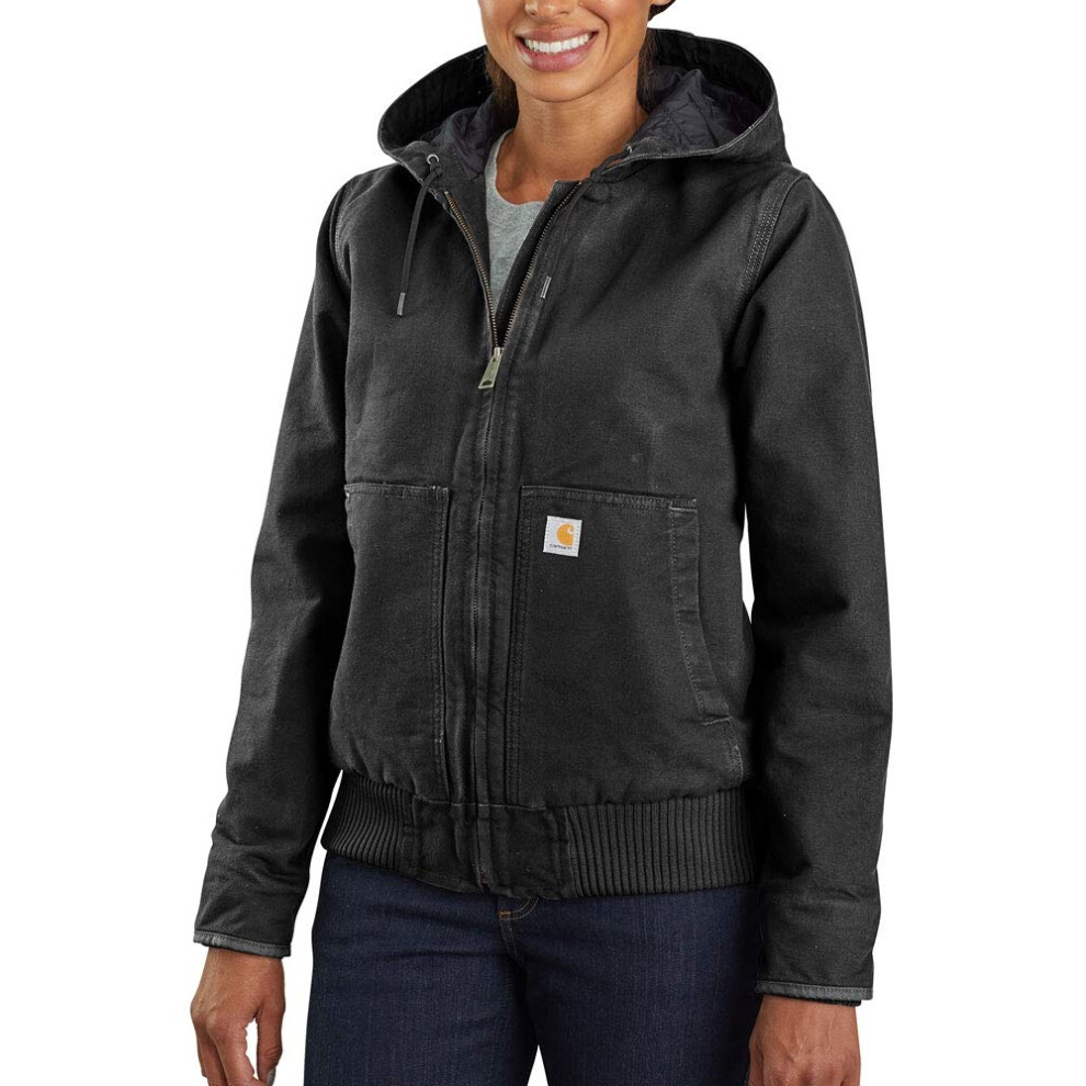 Carhartt womens Wj130 Washed Duck Active Jacket (Plus Size) Work Utility Outerwear  Black  XX-Large Plus