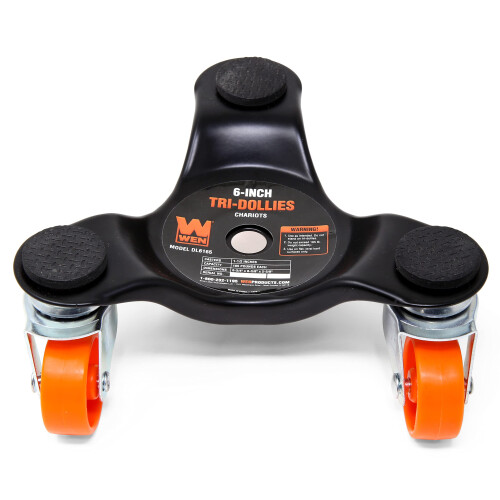 WEN WEN DL6165 Mveis de 6 polegadas e 165 libras com capacidade para mover Tri-Dolly 4 conjuntos (1 pacote) preto 1