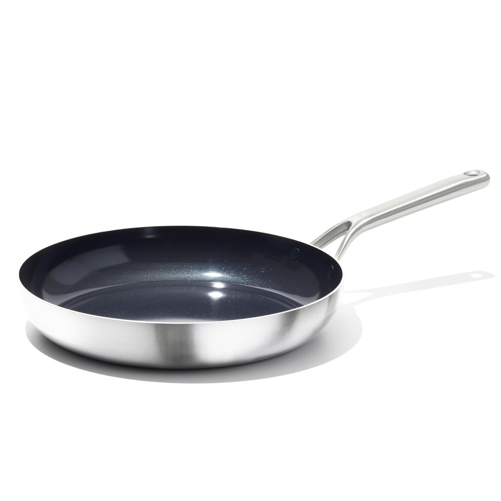 OXO Mira 12  Frying Pan Skillet  Tri-Ply Stainless Steel Non-Toxic PFAS-Free Ceramic Nonstick  Induction Suitable  Multi Clad  Dishwasher & Oven Safe