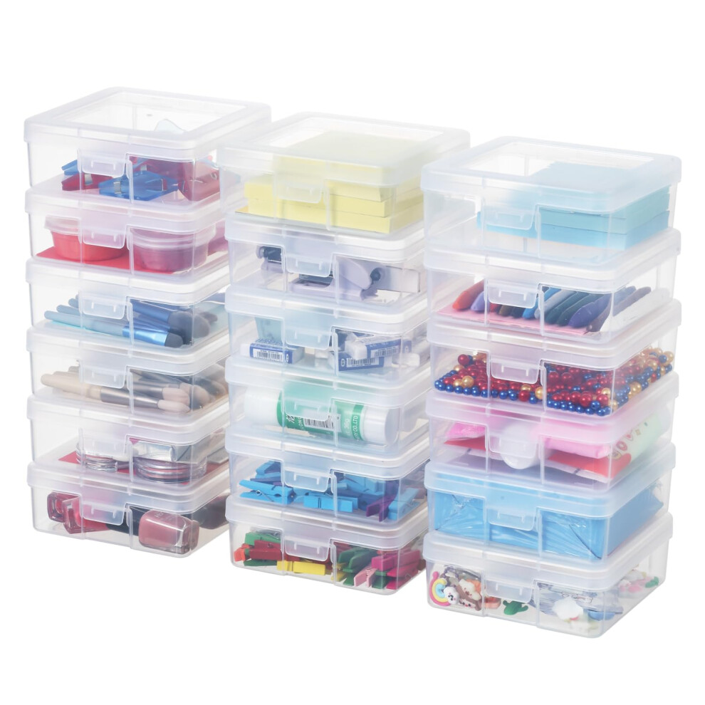 OMNISAFE 18-Pack Kleine Plastic Hobby Kunst Organisator, Doorzichtige Opbergdozen met Deksel