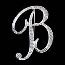(B) Geschenke, Strass-Buchstabe, Kristallnadeln, Schmuck, Buchstabe, alphabetisch, englische Brosche