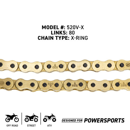 Niche Gold 520 X-Ring Chain 88 Links with Connecting Master Link 2