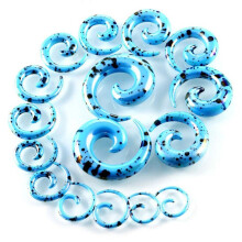 (Zeeblauw - 4 mm) 2 stuks acryl oor spiraal pluggen oorbel meters punk acryl taper expander plug tunnel