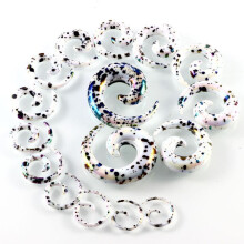 (Wit-4mm) 2 stuks Acryl Oor Spiraal Stekkers Oorbel Meters Punk Acryl Taper Expander Stekkers Tunnel