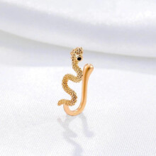 (Goud) 1 Stuk Slang Neusring voor Vrouwen Goud Zilver Kleur Non-piercing Roestvrijstalen Neusclip