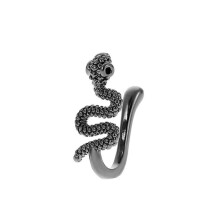 (Zwart) 1 stks slang neusring voor vrouwen goud zilver kleur non-piercing roestvrij stalen neusclip