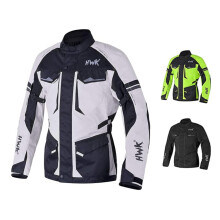 Giacca da motociclista da uomo HWK Adventure Touring, impermeabile, in tessuto Cordura, resistente ed elegante, con protezioni CE per la guida in