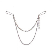 Overhemdpak Borstketting Dubbele hanger Kraagspelden Broche Reversspeld Kraag Clip Ketenaccessoires