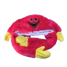 (Red)Poppy Playtime Huggy Wuggy Mütze Ohr beweglich springen lustig Wuggys Plüsch Mütze für Kind