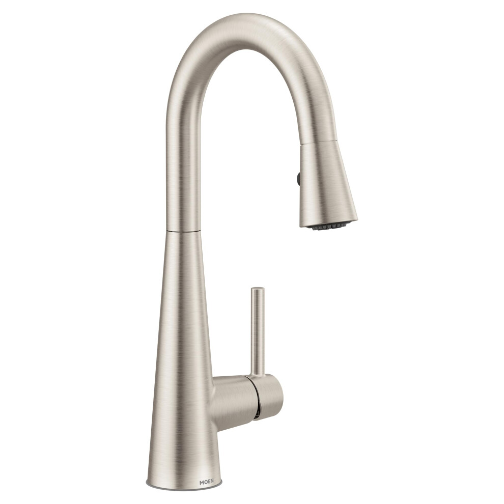 Photos - Tap Hidden Part Moen 7664SRS Sleek One-Handle High Arc Pulldown Bar Faucet Spot Resist Stainless 