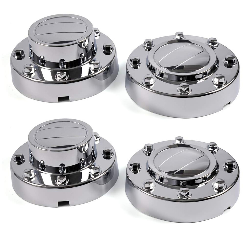 Pit66 Wheel Center Caps Compatible With 11-16 Dodge Ram 3500 1-Ton Dually Alcoa Alloy Hub Caps 2 Front+2 Rear Chrome 602822868464