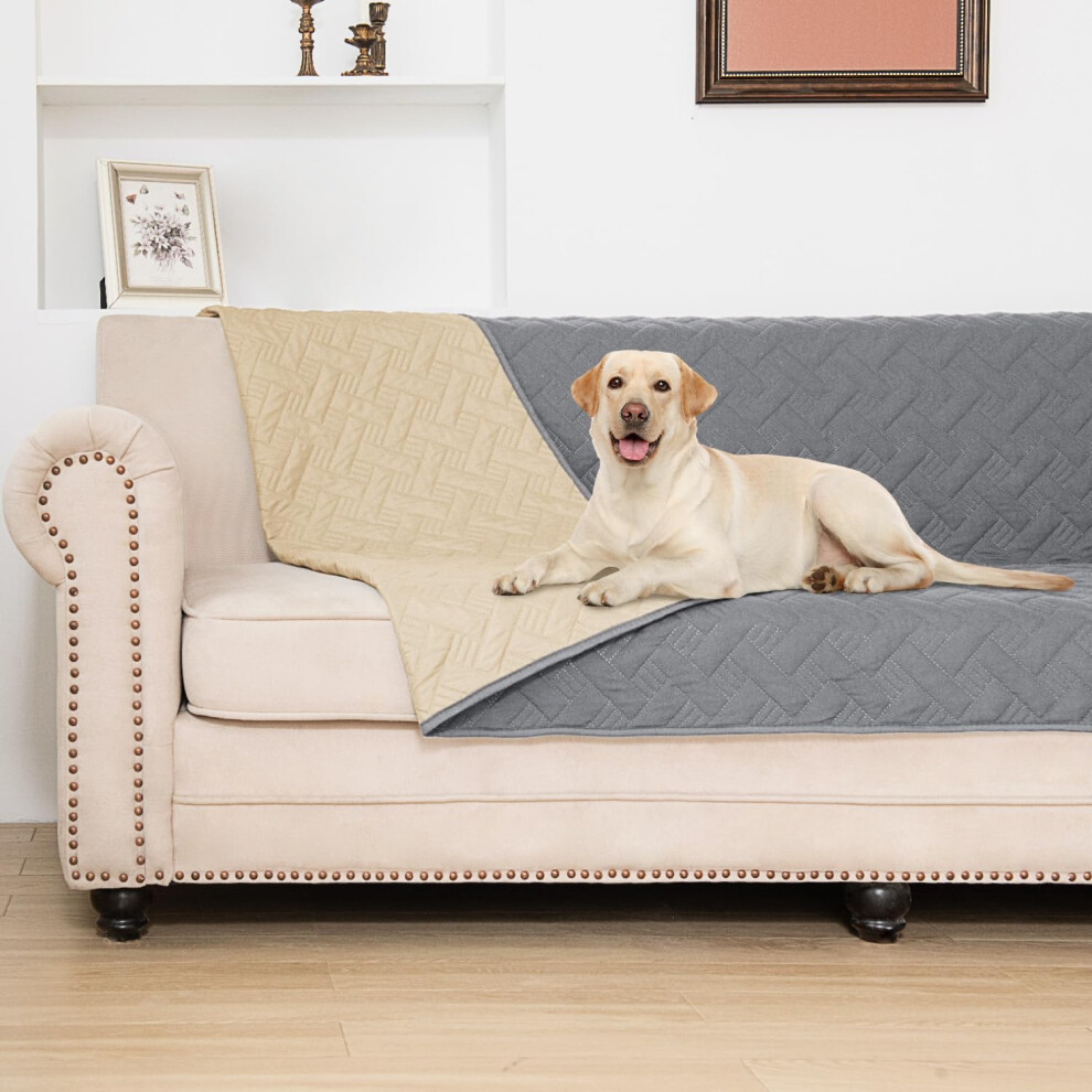 Housse de lit pour chien, couvertures, tapis, protection de canapé, imperméable, protection de meubles, matelas à langer réutilisable (gris foncé