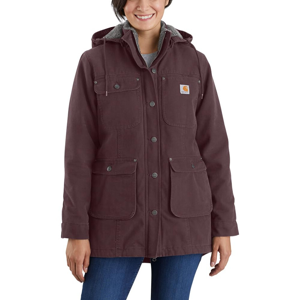 Carhartt Women's Loose Fit Washed Duck Coat  BlackBerry