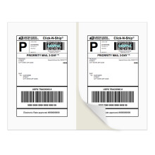 PACKZON Shipping Labels with Self Adhesive Square Corner for Laser & Inkjet Printers 8.5 x 5.5 Inches White (300 Labels)