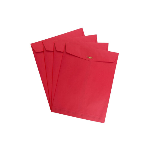JAM PAPER 10 x 13 Open End Catalog Colored Envelopes wit Clasp Closure - Red Recycled - 100/Pack 2