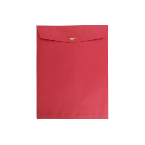 JAM PAPER 10 x 13 Open End Catalog Colored Envelopes wit Clasp Closure - Red Recycled - 100/Pack