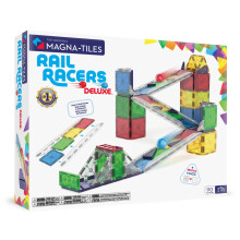 MAGNA-TILES Rail Racers Deluxe 90-delars magnetkonstruktionsset Det ursprungliga magnetiska byggvarumrket