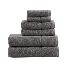 Vera Wang - Bath Towels Highly Absorbent & Super Soft Bathroom Essentials Oeko-Tex Certified (Modern Lux Grey 6-Piece)