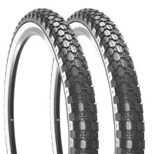 2-balenie pneumatík na bicykel Beach Cruiser 26"" x 2,125"" - náhradné skladacie pneumatiky na bicykel - cierno-biele bocnice (pár s bielymi bocn