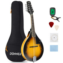 Mandoline acoustique Donner A Style Sunburst pour d   butant et adulte, instrument de musique en acajou     8 cordes avec accordeur, sac     cordes et