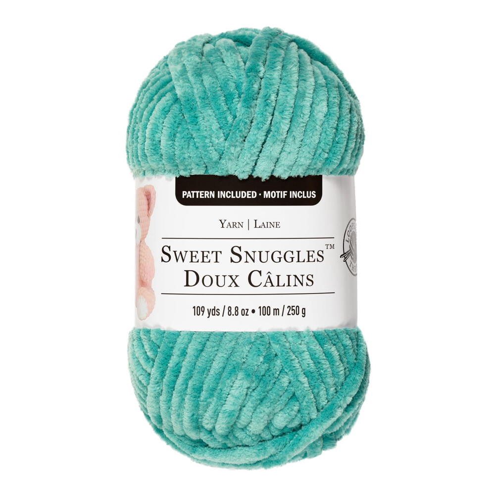 Sweet Snuggles Yarn by Loops & Threads - Yarn for Knitting  Crochet  Weaving  and Arts & Crafts - Blue  Polyester  8.8 oz