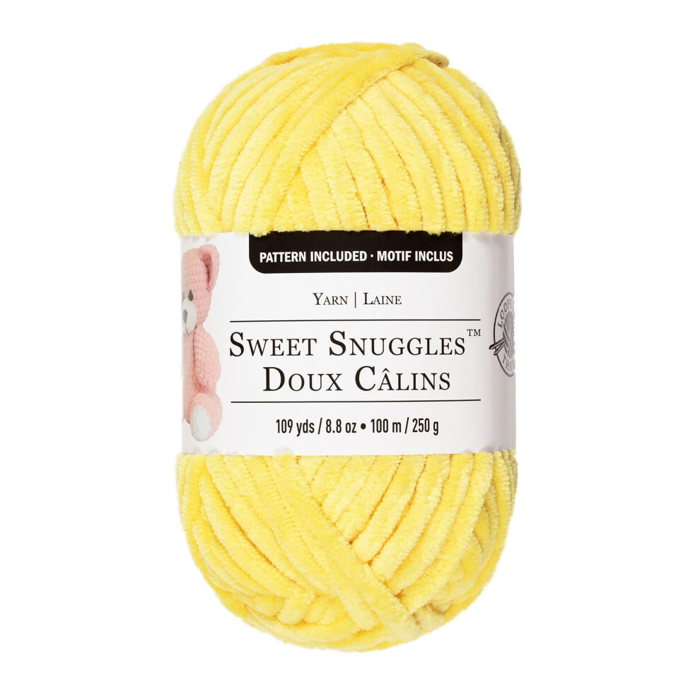 Sweet Snuggles Yarn by Loops & Threads - Yarn for Knitting  Crochet  Weaving  and Arts & Crafts - Yellow  Polyester  8.8 oz