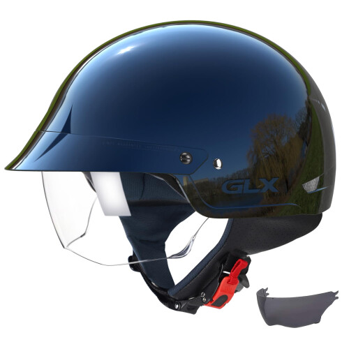 GLX M14 open motorhelm - zwart X-Large - DOT goedgekeurd